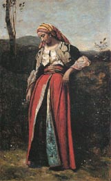 Pensive Oriental | Corot | Painting Reproduction