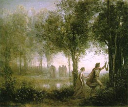 Orpheus führt Eurydike aus der Unterwelt, 1861 von Corot | Leinwand Kunstdruck