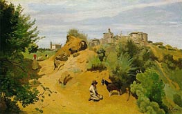 The Goat-Herd of Genzano, 1843 by Corot | Canvas Print