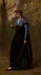 The Reader, 1868 von Corot | Leinwand Kunstdruck