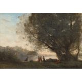 Dance under the Trees at the Edge of the Lake | Corot
