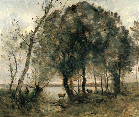 Der See, 1861 | Corot | Giclée Leinwand Kunstdruck
