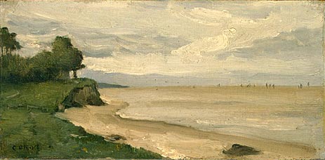 Beach near Etretat, c.1872 | Corot | Giclée Leinwand Kunstdruck