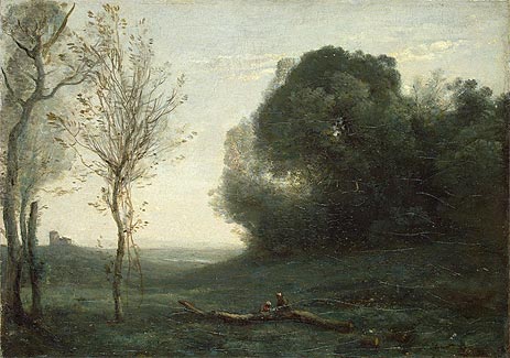 Morgen, c.1850/60 von Corot | Leinwand-Kunstdruck