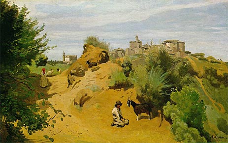 The Goat-Herd of Genzano, 1843 | Corot | Giclée Leinwand Kunstdruck