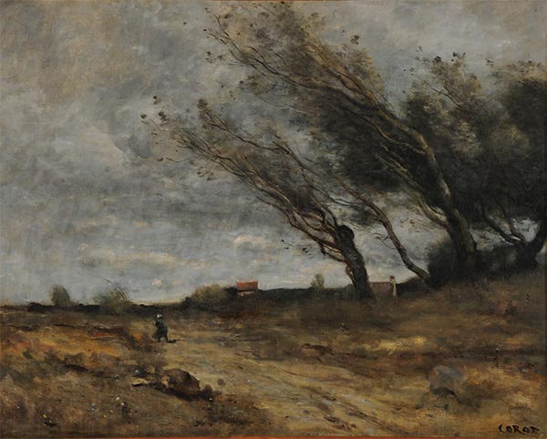 Der Windstoß, 1865 | Corot | Giclée Leinwand Kunstdruck