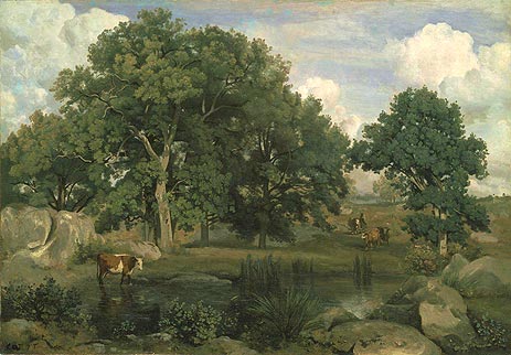 Wald von Fontainebleau, 1846 | Corot | Giclée Leinwand Kunstdruck
