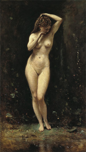 Diana Bathing - The Fountain, c.1869/70 | Corot | Giclée Leinwand Kunstdruck