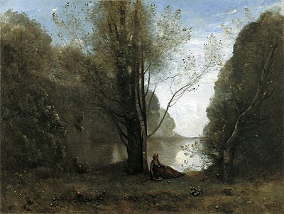 The Solitude. Recollection of Vigen, Limousin, 1866 | Corot | Giclée Canvas Print