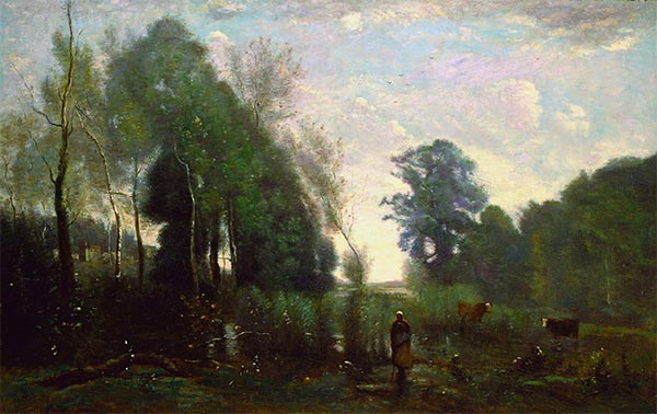 Misty Morning, c.1865 | Corot | Giclée Canvas Print