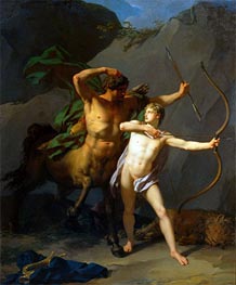 Die Erziehung des Achilles von Chiron der Kentaur, 1782 von Baron Jean Baptiste Regnault | Leinwand Kunstdruck