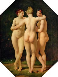 Die drei Grazien, 1793 von Baron Jean Baptiste Regnault | Leinwand Kunstdruck