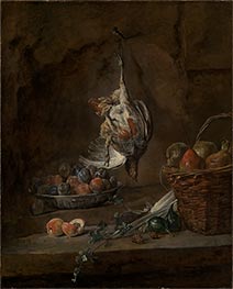Stillleben mit totem Rebhuhn, c.1728 von Chardin | Leinwand Kunstdruck