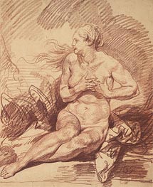 Jean-Baptiste Greuze | Seated Female Nude | Giclée Paper Print