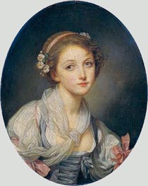 Girl with a Gauze Scarf | Jean-Baptiste Greuze | Gemälde Reproduktion