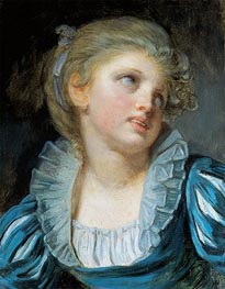 Girl in a Blue Dress | Jean-Baptiste Greuze | Painting Reproduction