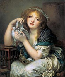 Girl with Doves, c.1799/00 von Jean-Baptiste Greuze | Leinwand Kunstdruck