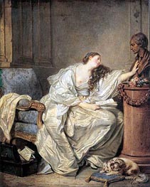 The Inconsolable Widow, c.1762/63 von Jean-Baptiste Greuze | Leinwand Kunstdruck
