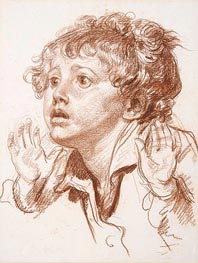Head of a Startled Boy, n.d. von Jean-Baptiste Greuze | Papier-Kunstdruck