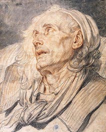 Jean-Baptiste Greuze | Study for 'The Paralytic'. Head of an Old Man | Giclée Paper Print