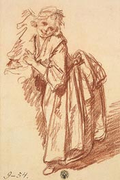 Jean-Baptiste Greuze | Study of a Standing Girl | Giclée Paper Print