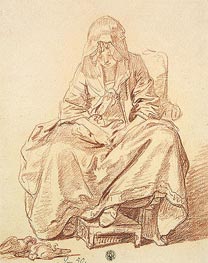Jean-Baptiste Greuze | Girl Looking at a Dead Pigeon | Giclée Paper Print