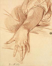Study of a Female Arm Dropped Down, 1765 von Jean-Baptiste Greuze | Papier-Kunstdruck