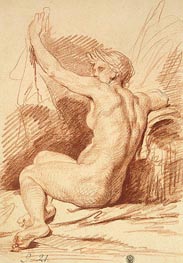 Study of a Nymph, b.1755 von Jean-Baptiste Greuze | Papier-Kunstdruck