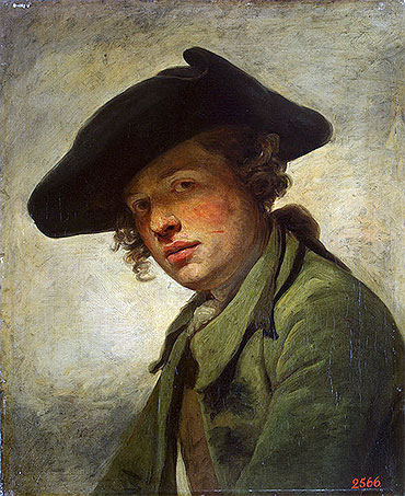 A Young Man in a Hat, c.1750 | Jean-Baptiste Greuze | Giclée Canvas Print