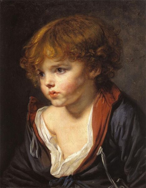 Ein blondhaariger Junge mit offenem Hemd, c.1760 | Jean-Baptiste Greuze