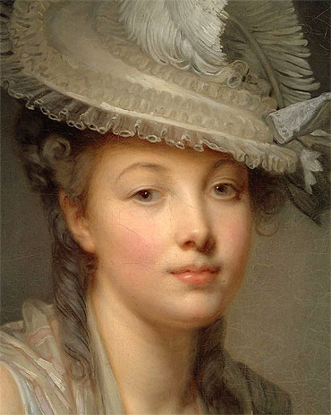 Young Woman in a White Hat (Detail), c.1780 | Jean-Baptiste Greuze | Giclée Canvas Print