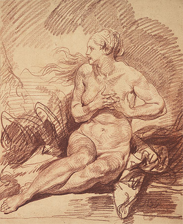Seated Female Nude, n.d. | Jean-Baptiste Greuze | Giclée Papier-Kunstdruck