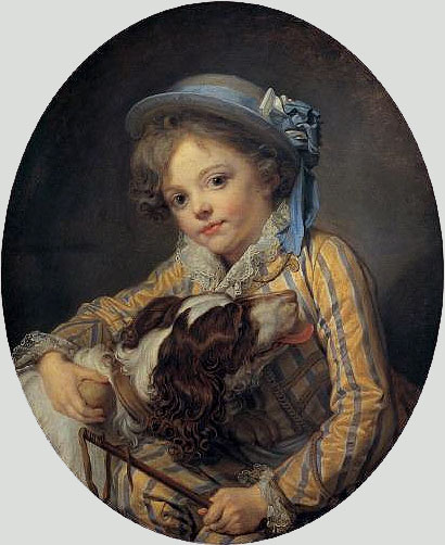 Boy with a Dog, c.1760 | Jean-Baptiste Greuze | Giclée Leinwand Kunstdruck