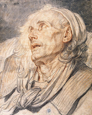 Study for 'The Paralytic'. Head of an Old Man, c.1760 | Jean-Baptiste Greuze | Giclée Papier-Kunstdruck