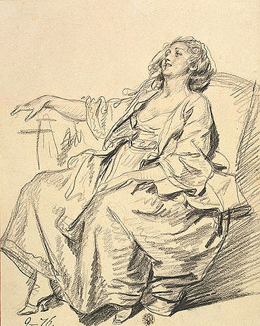 Jean-Baptiste Greuze | Young Woman Seated in an Armchair, 1765 | Giclée Paper Print