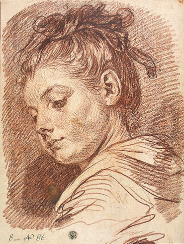 Jean-Baptiste Greuze | Head of a Young Woman, b.1769 | Giclée Paper Print