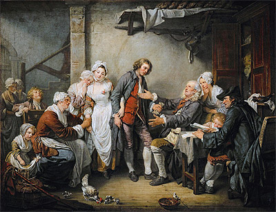 Jean-Baptiste Greuze | The Village Agreement, 1761 | Giclée Canvas Print