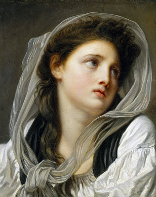 Kopf einer jungen Frau (Kontemplation), c.1775 | Jean-Baptiste Greuze