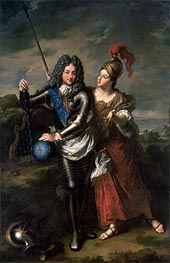 Philippe II d'Orleans the Regent of France and Madame de Parabere as Minerva, c.1716 by Jean-Baptiste Santerre | Canvas Print