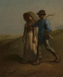 Zur Arbeit gehend, c.1851/53 von Millet | Giclée-Kunstdruck