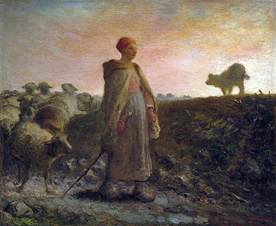 Shepherdess Returning with her Flock, Undated | Millet | Giclée Canvas Print