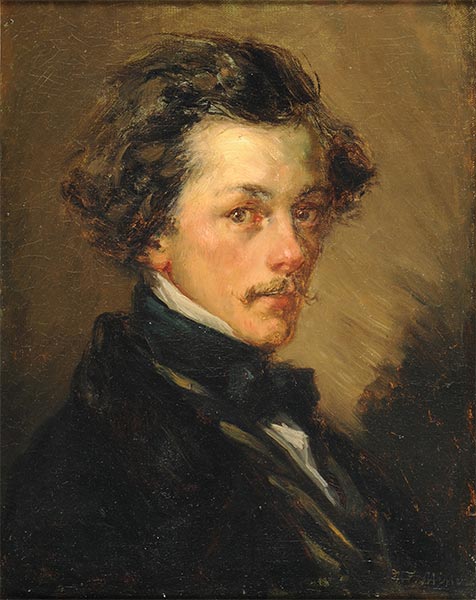 Porträt eines anonymen Mannes, c.1845 von Millet | Leinwand-Kunstdruck