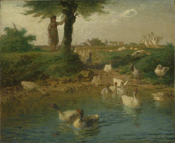 Die Gänseliesel, c.1866/67 von Millet | Leinwand-Kunstdruck