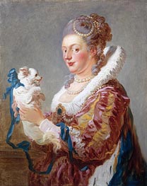 Portrait of a Woman with a Dog | Fragonard | Painting Reproduction