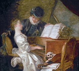 The Music Lesson, n.d. von Fragonard | Leinwand Kunstdruck