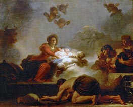 The Adoration of the Shepherds, n.d. by Fragonard | Canvas Print