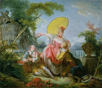 Der musikalische Wettstreit, c.1754 von Fragonard | Leinwand-Kunstdruck