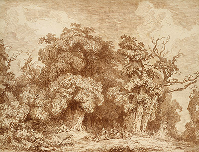A Gathering at Woods' Edge, c.1761/73 | Fragonard | Giclée Papier-Kunstdruck