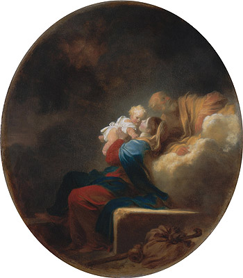 Die Rast auf der Flucht, c.1750 von Fragonard | Leinwand-Kunstdruck