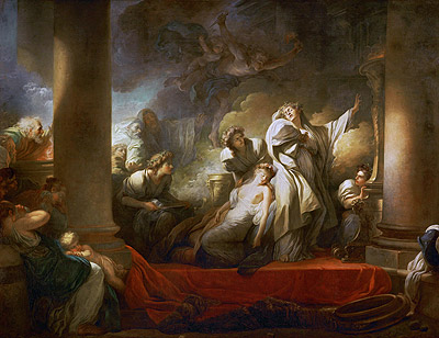 Der Hohepriester Koresus opfert sich, um ..., 1769 von Fragonard | Leinwand-Kunstdruck